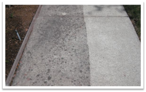 Power wash concrete and seal