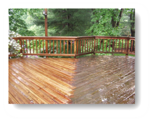 Power wash wood deck and seal