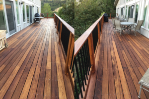 Power wash wood deck and seal
