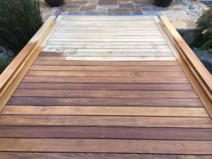 Wood deck power wash clean and seal 3